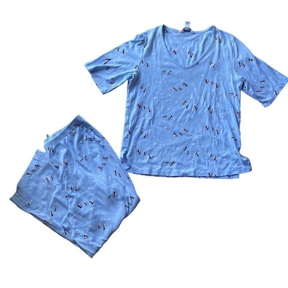 Charter Club Intimates Penguin Pajama Set Size Medium - Picture 1 of 8